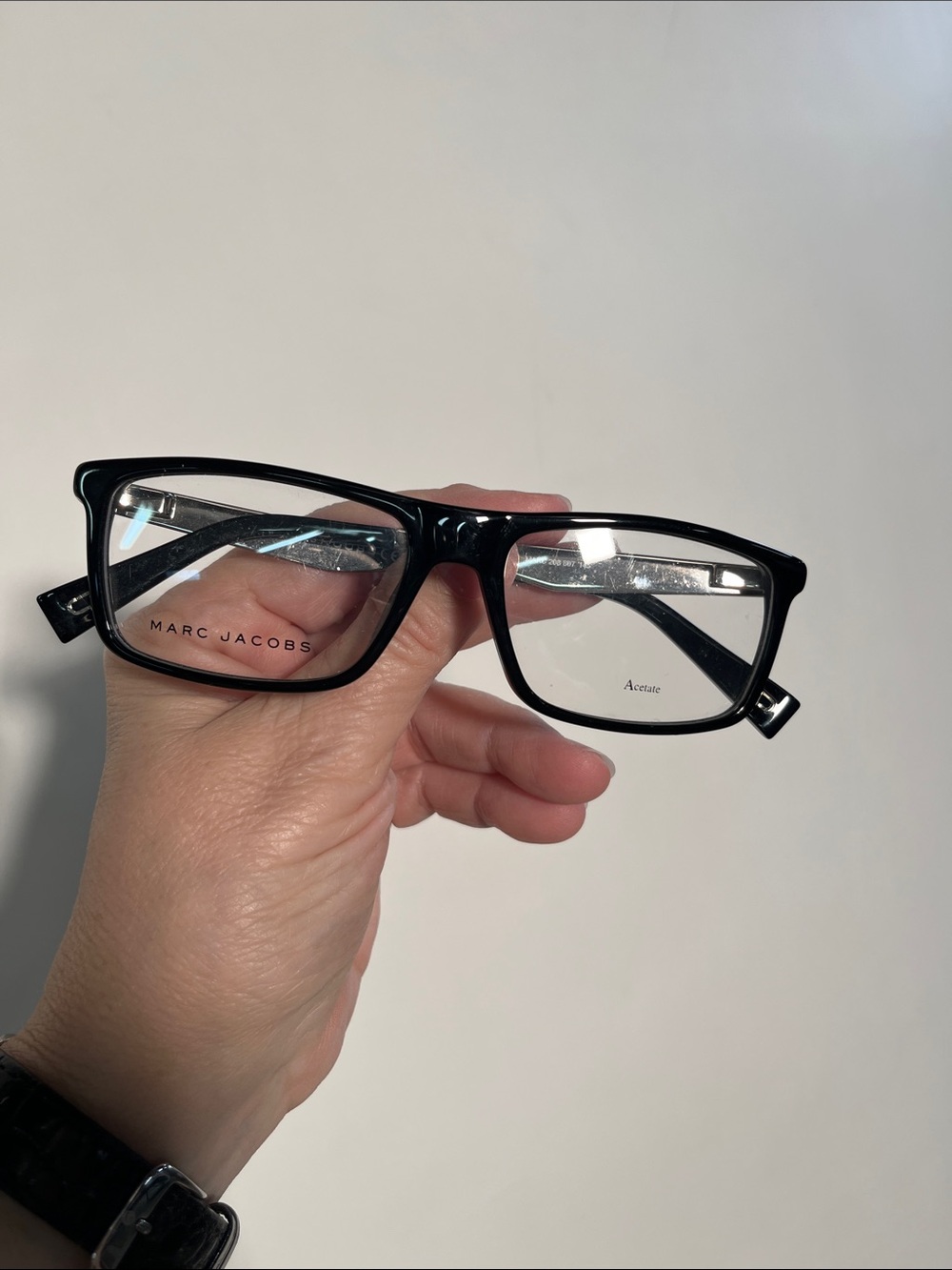 MARC JACOBS NWOT Men's Career Contemporary Black Rectangular Glasses 55-17-145